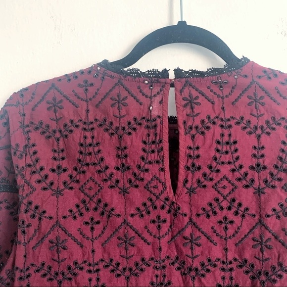 Zara Eyelet Embroidered Long Sleeve Blouse - Picture 6 of 7